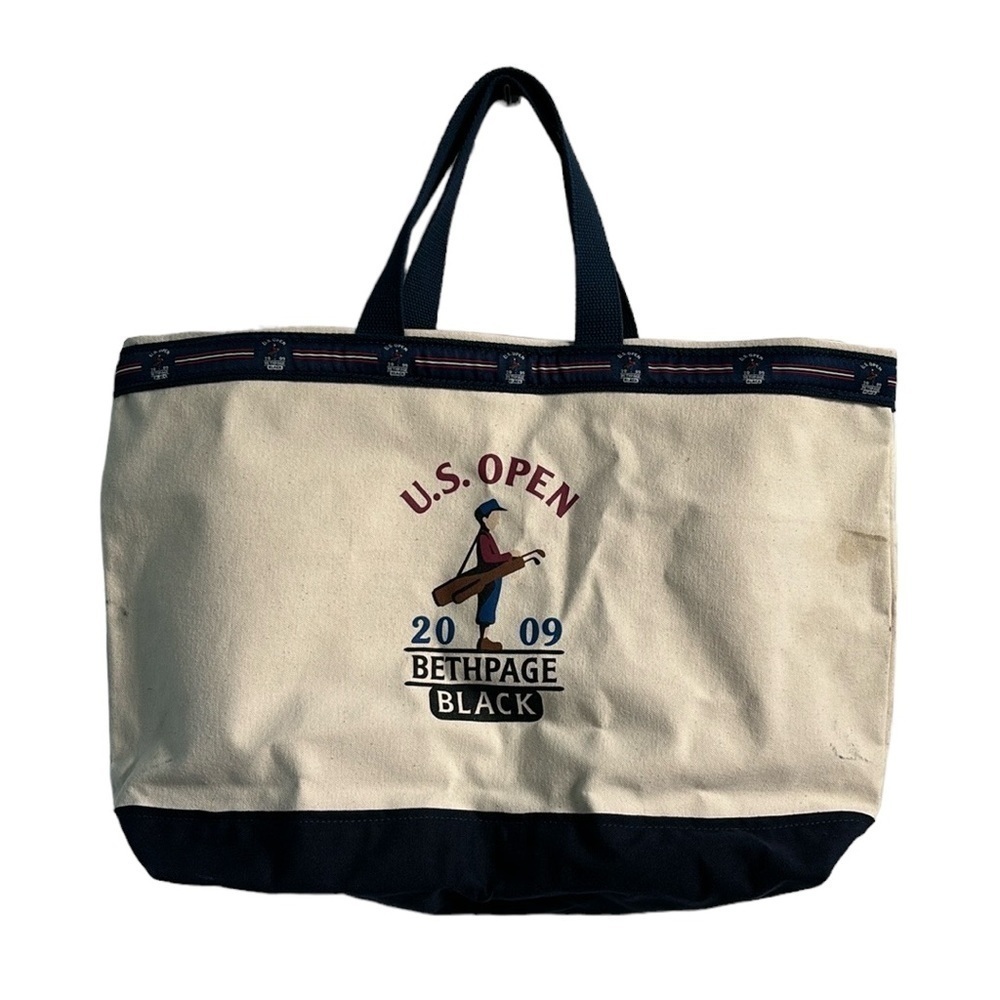 109th U.S. Open Bethpage Black Course Logo Large Canvas Tote Bag